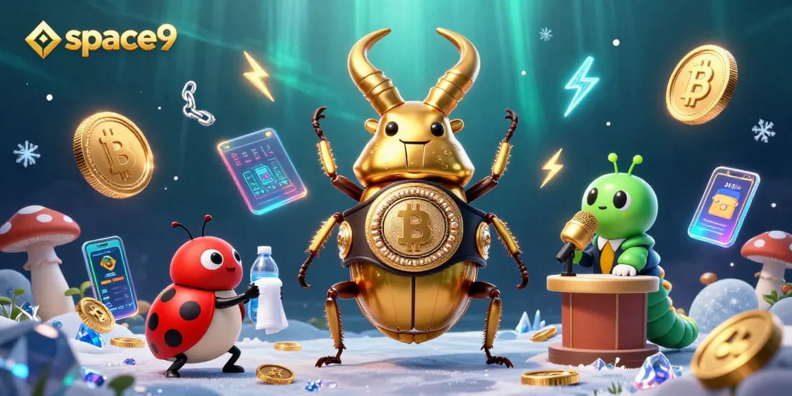 Join the exciting world of Space9, where giant beetles face off in a colorful crypto casino!