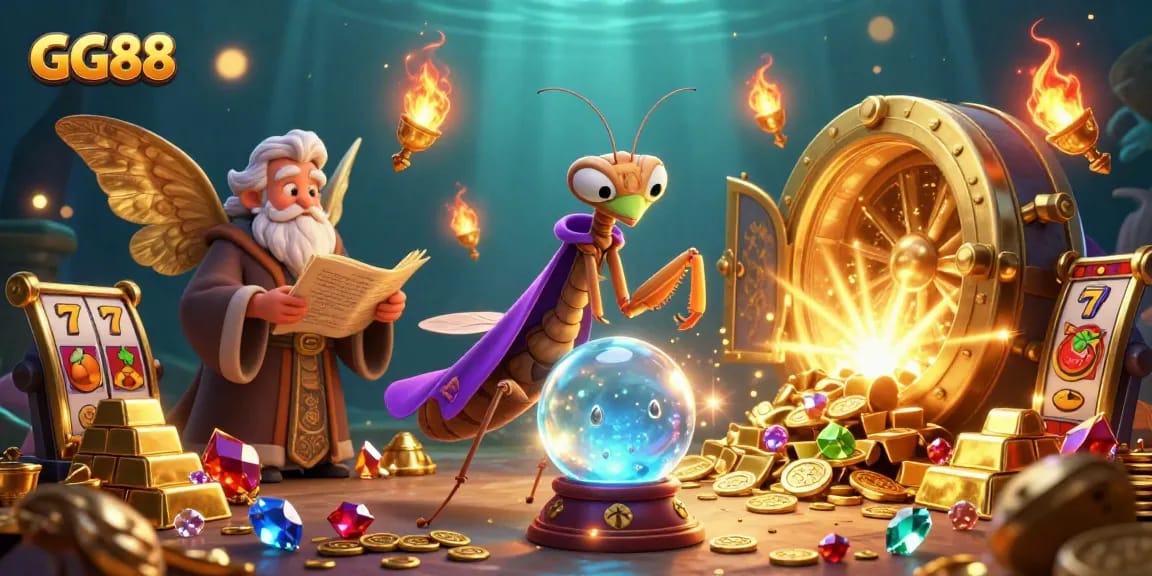 Experience thrilling gaming action at GG88 with vibrant slot games and delightful characters.