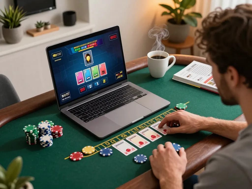 Engage in the strategic online blackjack experience at MM88 TODAY with a cozy, focused gaming setup.