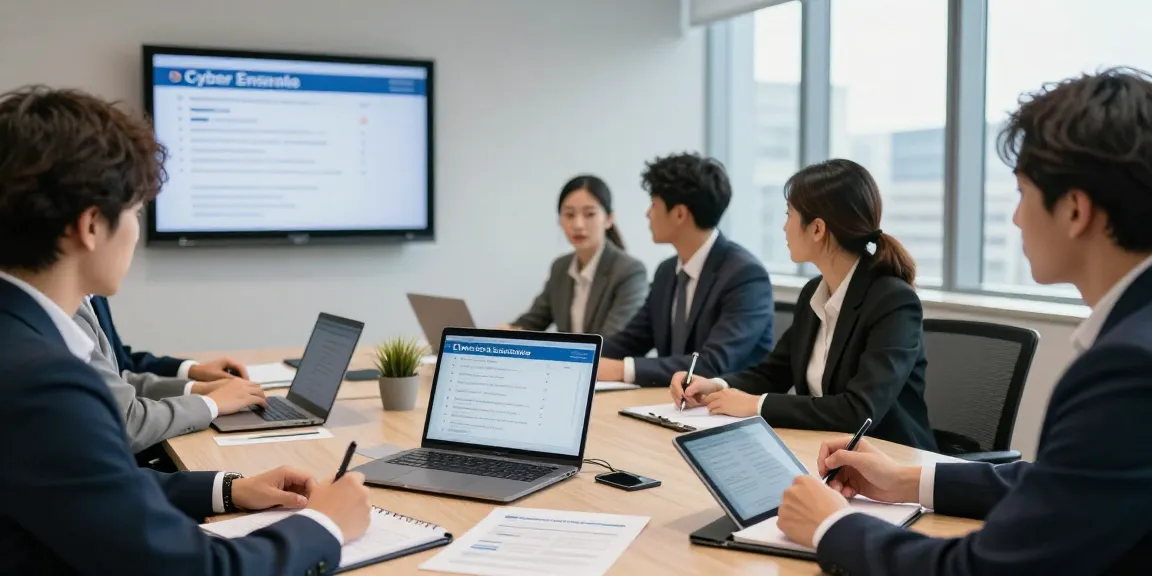 Team comparing cyber essentials vs cyber essentials plus during a conference, highlighting compliance controls and benefits.