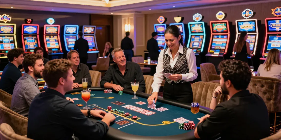 Exciting casino scene with players enjoying iwin gaming experience at a luxury lounge