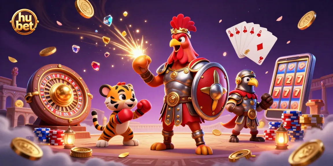Experience hu bet with vibrant casino elements in a dynamic, engaging 3D illustration.