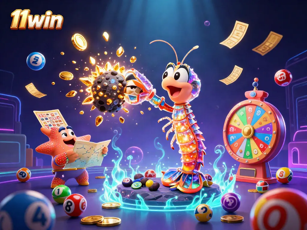 Experience thrilling gameplay at 11win with vibrant, animated galactic theme and dynamic casino elements.