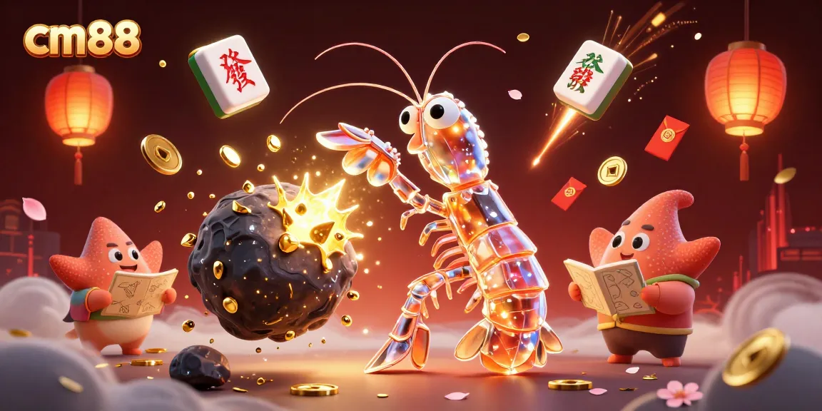Engage with cm88's thrilling gameplay in a vibrant 3D scene bursting with casino elements.