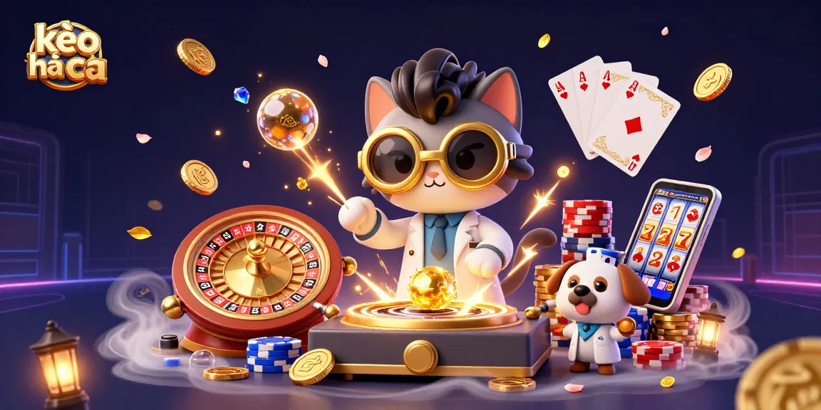 Spin the winnings with kèo nhà cái: a mad scientist cat and dog concocting casino magic.