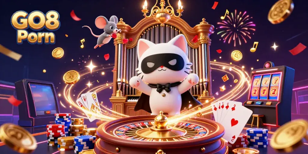 Engage with GO8 Porn's vibrant casino scene featuring animated characters and gambling elements.