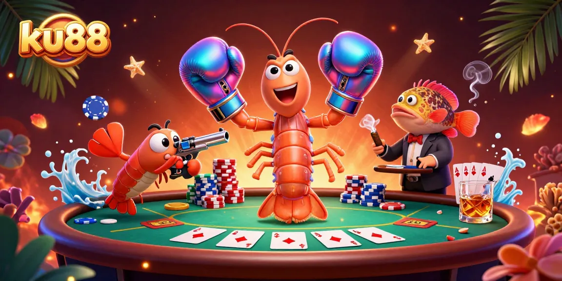 Join the thrilling action at ku88 with vibrant poker elements and lively characters!