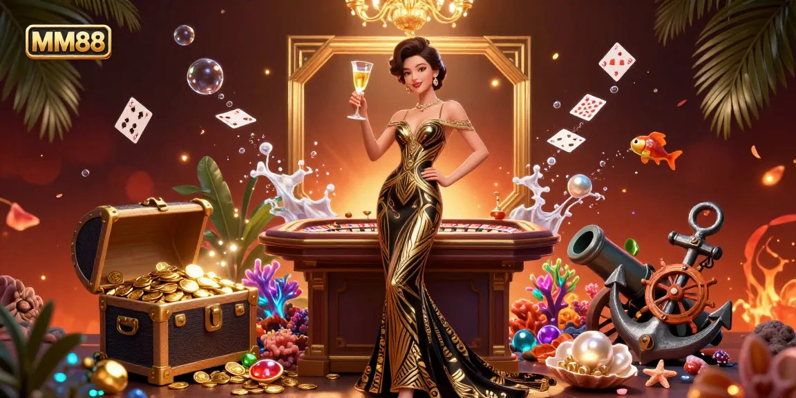 Experience thrilling moments at MM88 with a glamorous Asian casino scene featuring games and excitement.