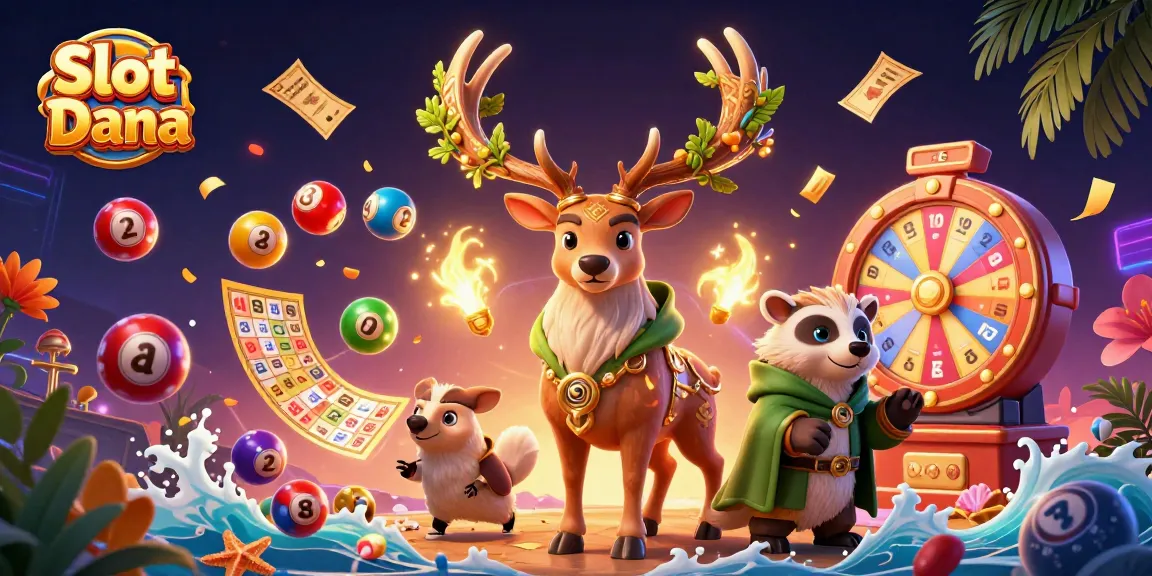 Experience thrilling wins with Slot Dana in a vibrant, dynamic casino illustration.