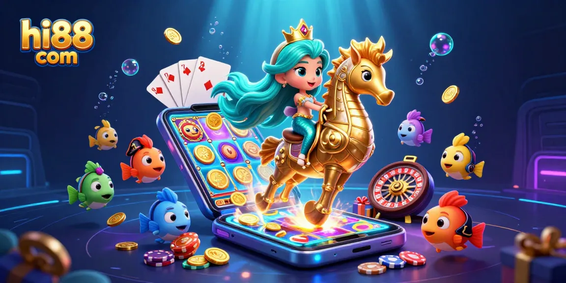 Play thrilling slot games at hi88 com with a captivating mermaid princess and enchanting underwater scene.