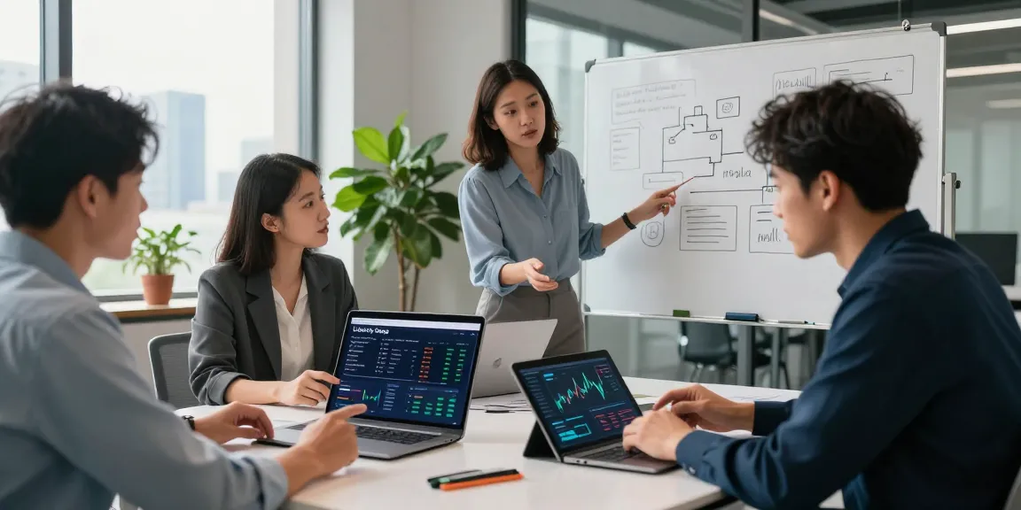 LibertySwap interface shown by professionals in a modern finance workspace.
