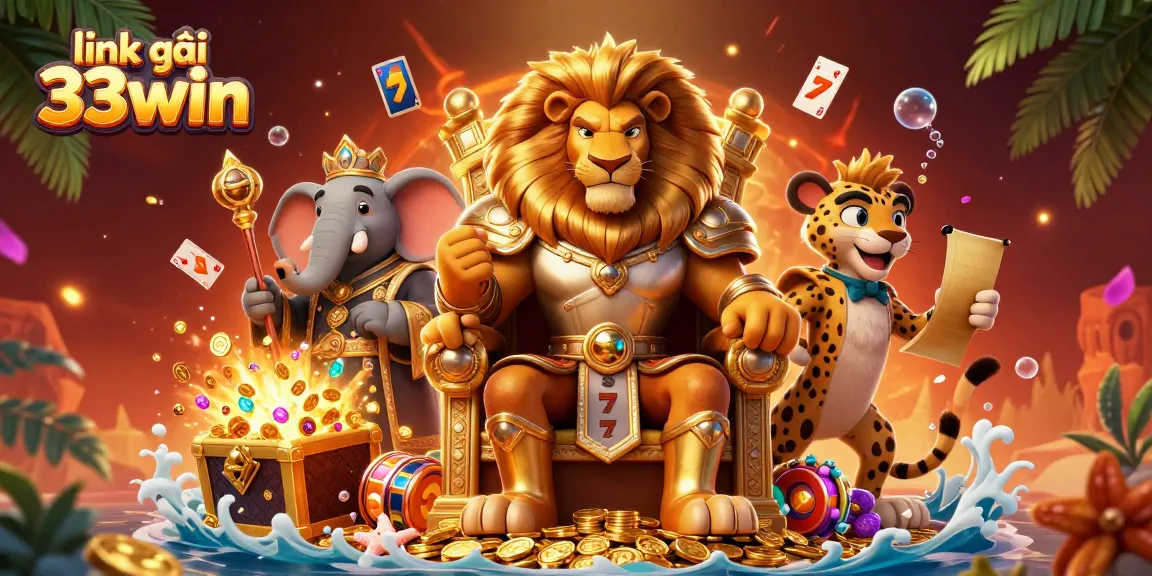 Experience exhilarating action link vào 33win with vibrant casino elements and engaging characters!