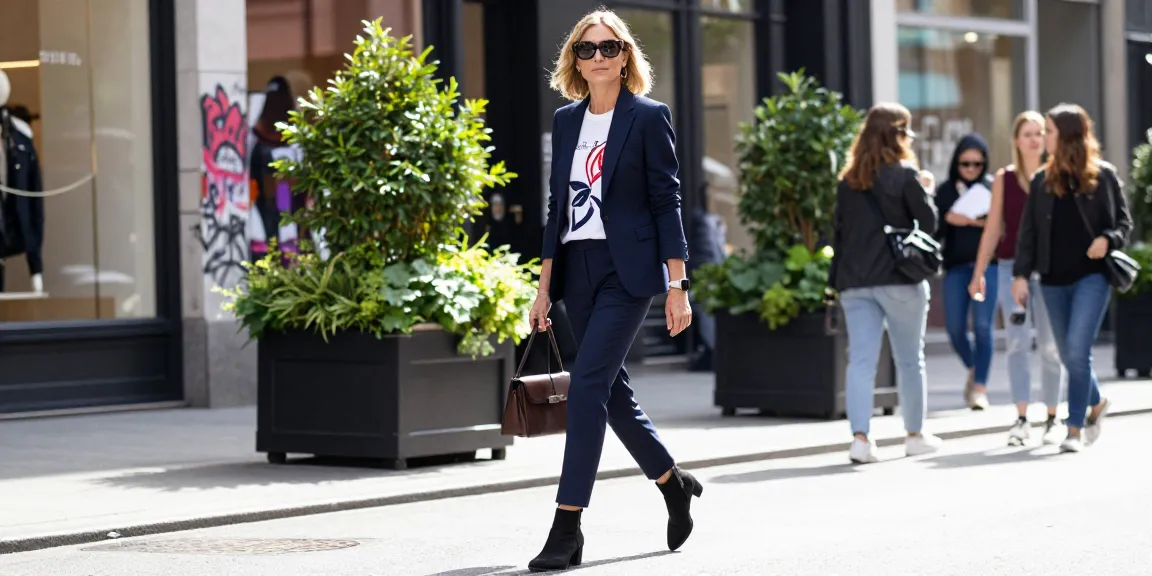Fashion tips showcased in an urban setting with stylish layered outfits and vibrant background elements.