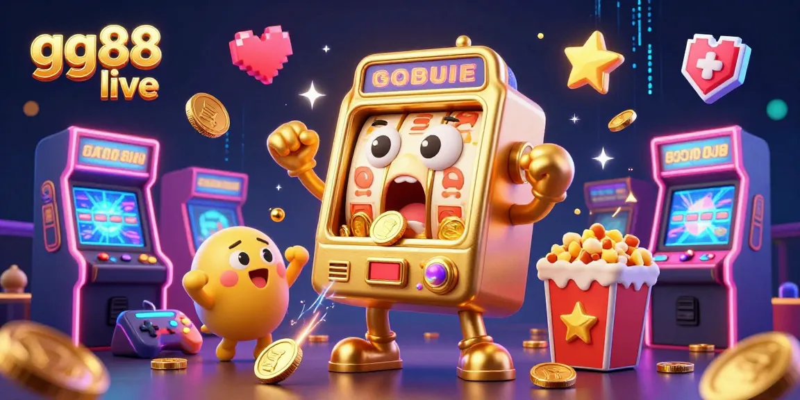Experience exciting gaming moments with gg88 live as the golden slot machine wins a jackpot amidst colorful casino elements.
