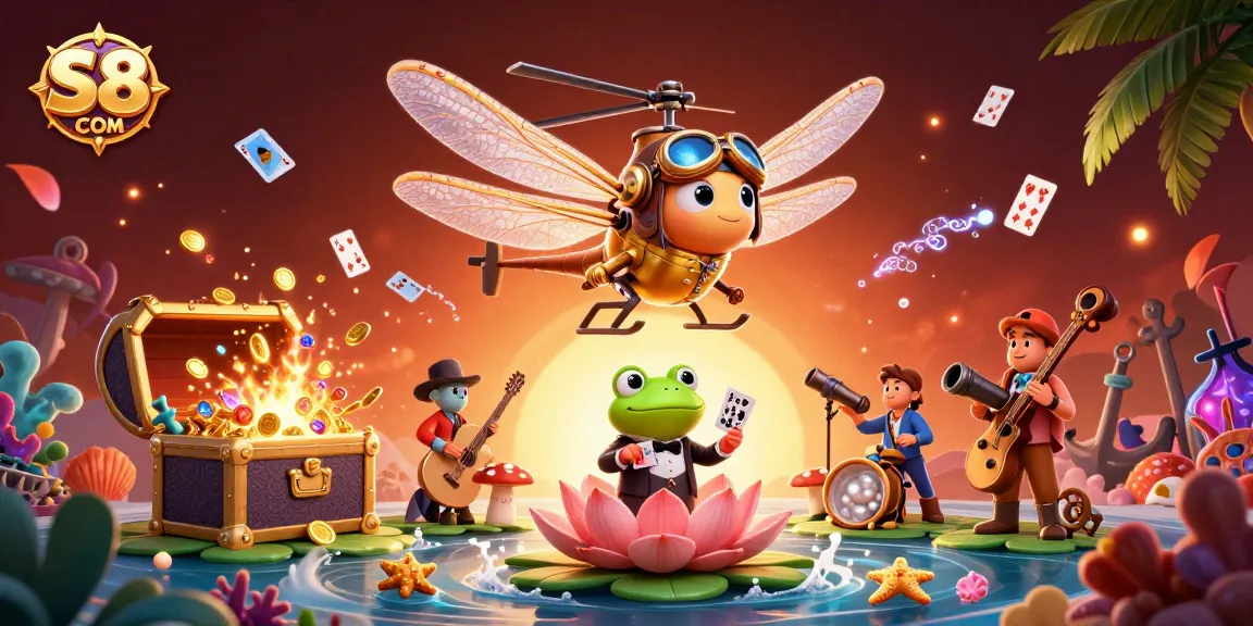 Experience the vibrant world of S8 COM with interactive gaming elements and colorful characters.