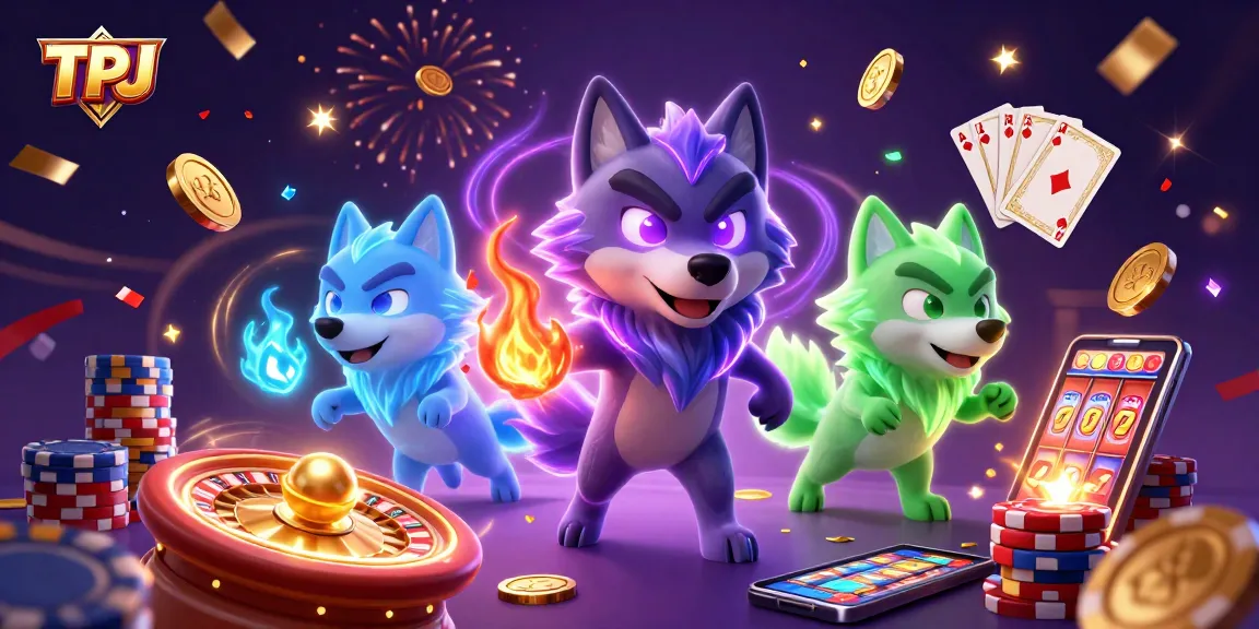 Engage with TPJ's thrilling casino adventure showcasing vibrant ghostly wolves and dynamic gaming elements.