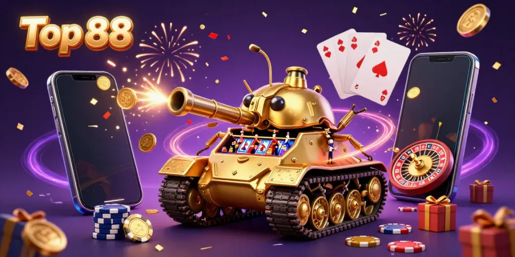 Experience the Top 88 thrill with a vibrant casino scene full of celebrations and exciting elements.