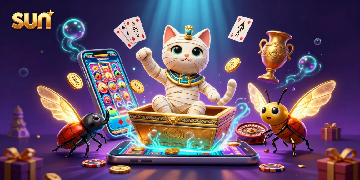 Spin to win with Sun-themed slots and vibrant Egyptian characters in 3D casino art.