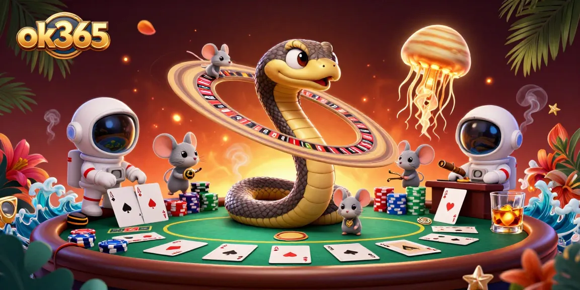 Place bets and spin with ok365 in a vibrant cosmic casino atmosphere.