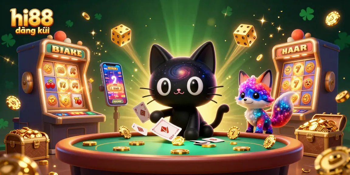 Experience the thrilling hi88 đăng ký at a vibrant cosmic casino table with intriguing characters and games.