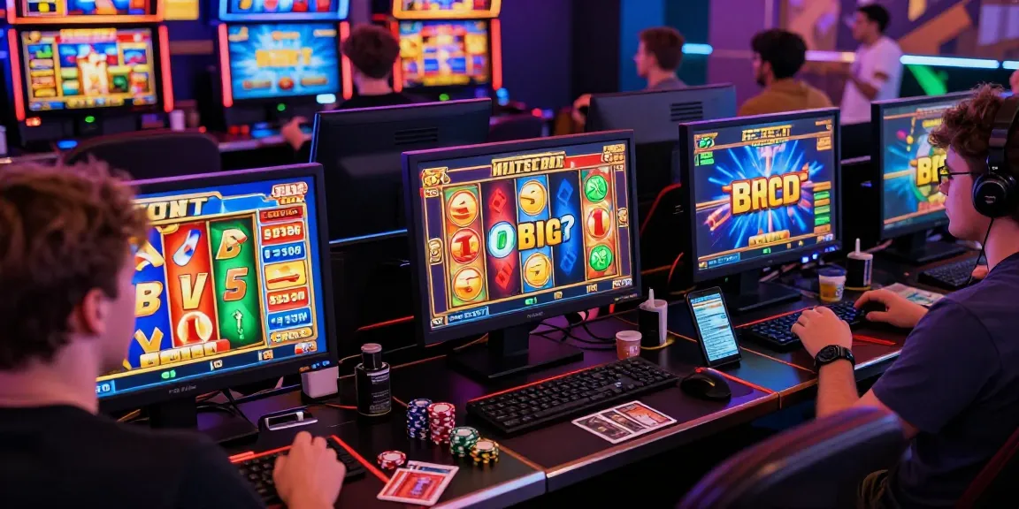 Players enjoying slot deposit 1k games on multiple devices in vibrant online gaming atmosphere.