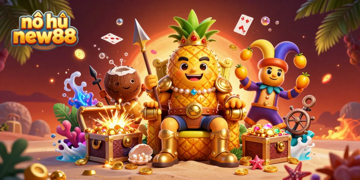 Experience exhilarating fun with nổ hũ new88 in this vibrant, action-packed casino scene illustration.