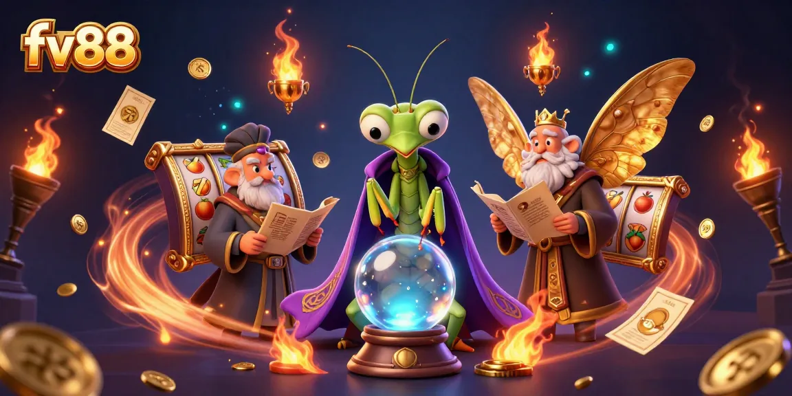Experience the unique thrill of fv88 lottery gaming with a magical casino scene featuring vibrant characters and lively symbols.