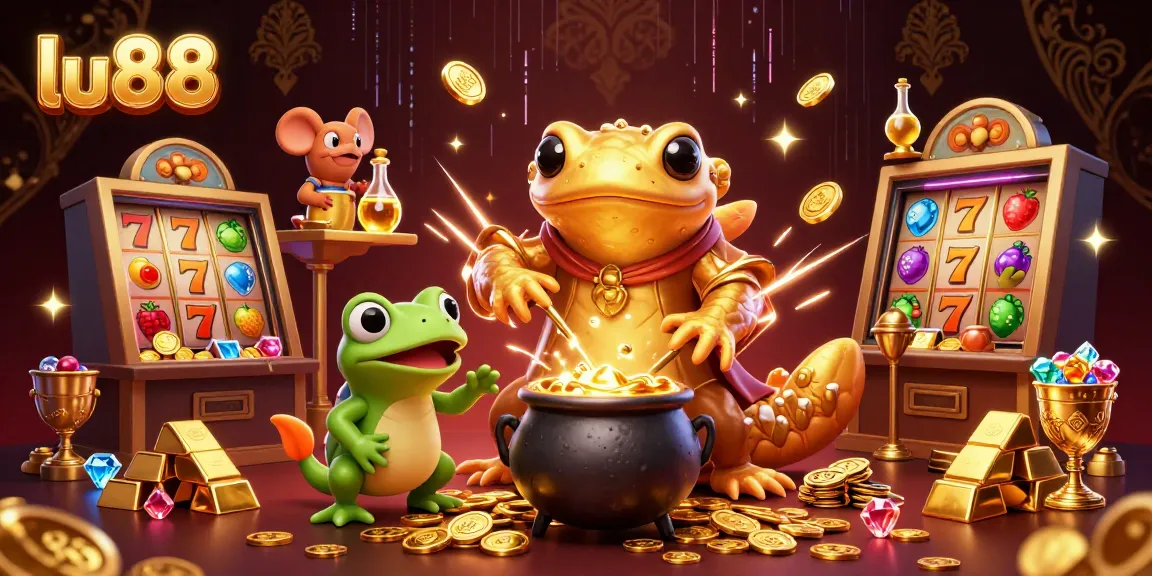Experience thrilling gameplay at lu88 with a rich 3D casino scene of epic gold and excitement.