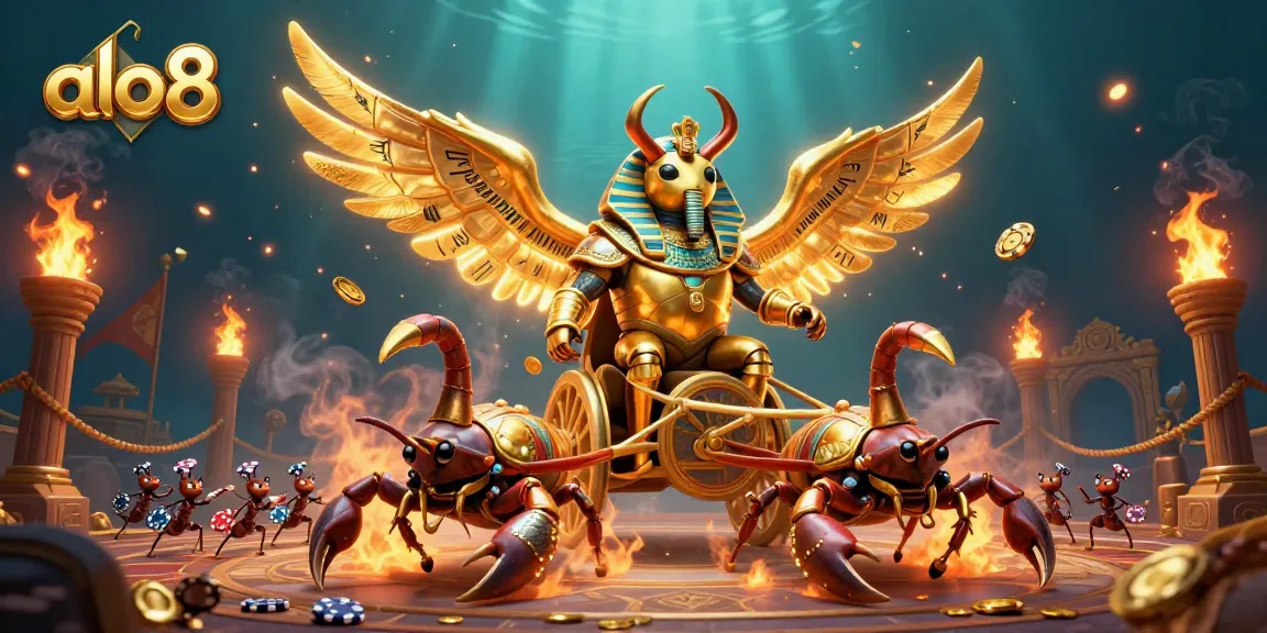 Experience the thrilling action at alo8 with golden elements and captivating casino characters.