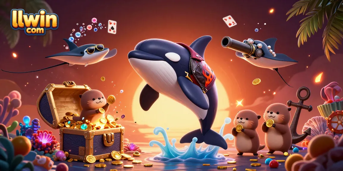 Experience thrilling wins at llwin com with a vibrant underwater casino adventure featuring colorful characters and treasures.