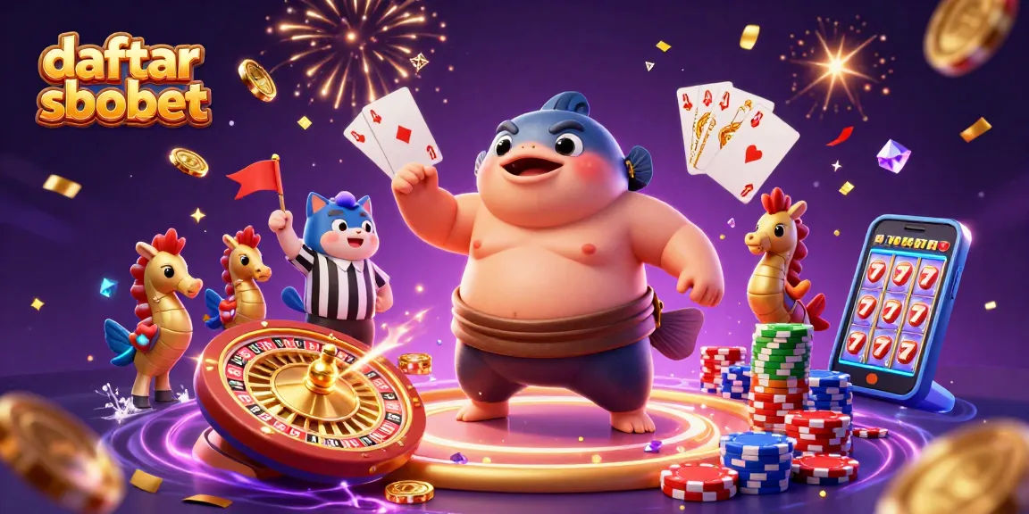 Experience gaming excitement with daftar sbobet as vibrant coins and cards come alive in a lively scene.