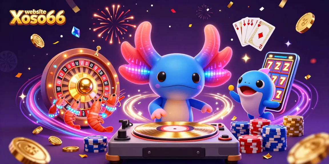 Experience the fun on the website Xoso66 with a vibrant underwater casino scene featuring exciting characters.
